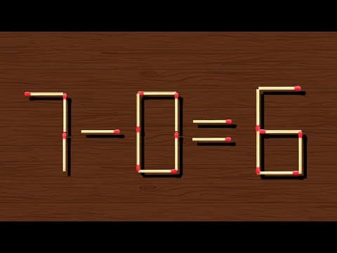 Turn the wrong equation 7-0=6 into correct. Matchstick puzzle