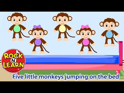 Five Little Monkeys | with lyrics | Rock 'N Learn Kids Song