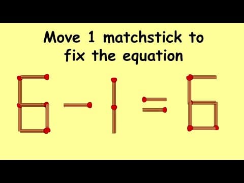 Fix 6-1=6 | Match Stick Puzzles part 24 | Puzzles with Answer | Feed Brain With Prema