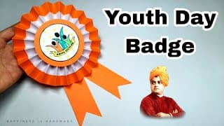 Youth Day Badge || National Youth Day Craft || Paper Badge making
