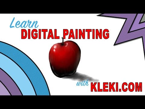 Intro to kleki - painting a 3d apple - high school level