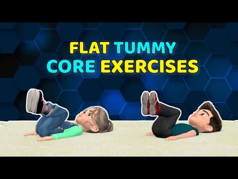 AT-HOME CORE EXERCISES FOR KIDS: FLAT TUMMY WORKOUT | Kids Exercise