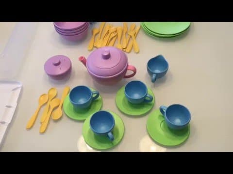 How to use a dish set and tea set for pretend play Preschool Fun!