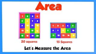 Area for Kindergarten and grade one|Area for Kids|Area |Area Non Standard measurement| Square Units