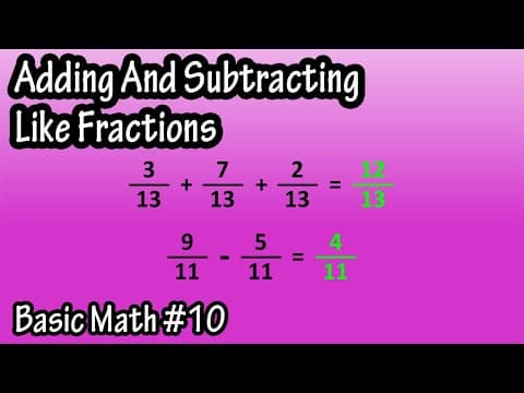 How To Add And Subtract Like Fractions - Addition And Subtraction Of Like Fractions Explained
