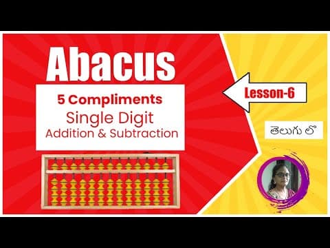 5 Compliments Single Digit Addition and Subtraction | Abacus In Telugu