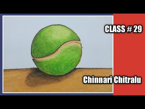Step by Step Kids Drawing || How to Draw a ball || How to draw a Tennis Ball