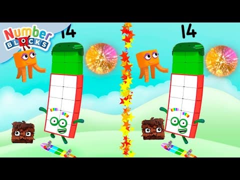 Spot the Difference with Numberblock Fourteen | Learn to Count and Observe