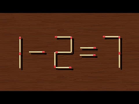 Move only 1 stick to make equation correct, Matchstick puzzle
