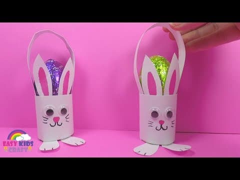 Paper Bunny Easter Egg Basket | Paper Crafts for Kids