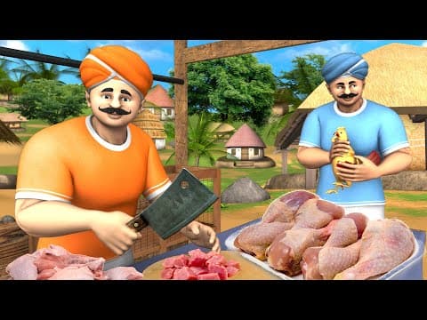 Greedy Chicken Seller Telugu Story | అత్యాశ చికెన్ వ్యాపారి తెలుగు కథ | Funny Village Comedy Stories