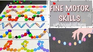 PRE-WRITING SKILLS & STROKES with Household Items l Occupational Teletherapy Montessori Activity