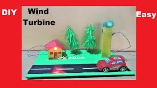 how to make the wind turbine or mill from cardboard using dc generator