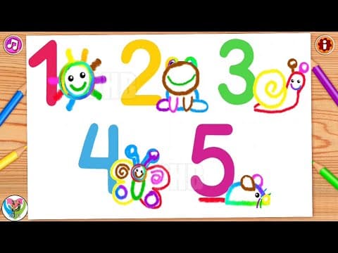 Super Numbers 1 to 5 - Learn to Draw Numbers for Kids 2