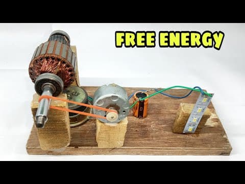 Free current electricity how to make / magnet generator / dc motor led light capacitor