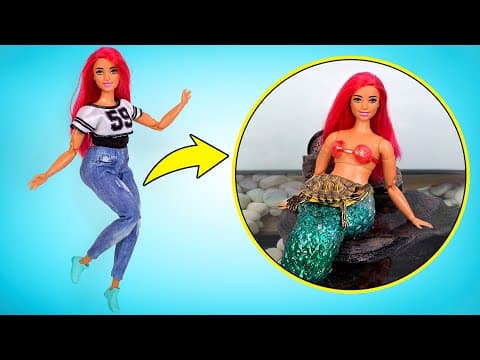 How to transform a doll into a beautiful mermaid