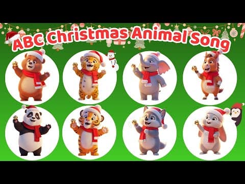 🎄🎶 ABC Animal Christmas Transformation | A to Z Snowman Magic on Christmas Eve 🦌❄️