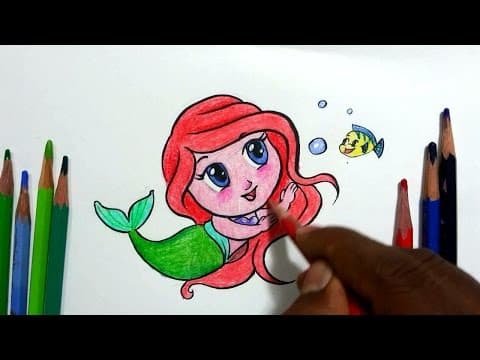 Drawing chibi Ariel  -  Lesson 48