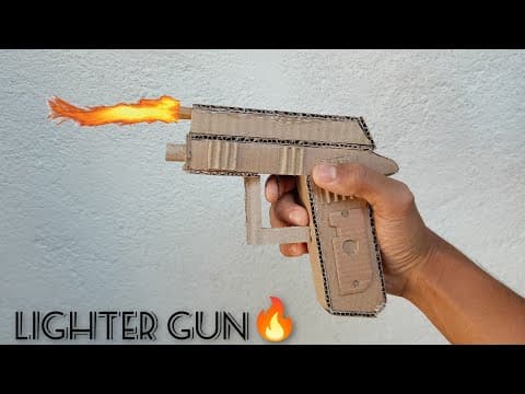 How To Make A Lighter Gun || Cardboard Gun Lighter