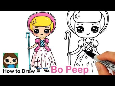 How to draw bo peep from toy story