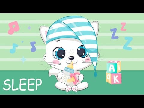 Bedtime lullabies for babies, with and without dark screen - baby sleep music and cat animation