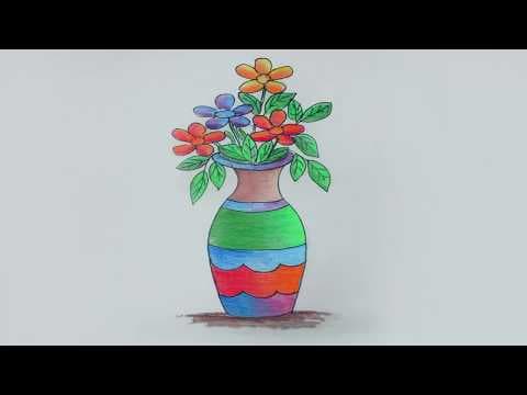 How to Draw a Flower Vase, flower vase drawing