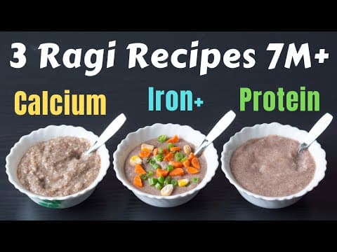3 Healthy Weight Gain Ragi Porridge & Soup Recipes | Iron & Calcium Rich Baby Foods! Fusion Cooking