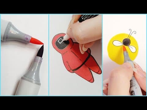 How to draw easy with markers step by step - simple drawing techniques and ideas for beginners