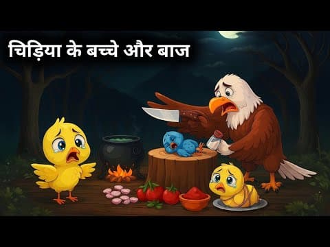 चिड़िया के बच्चे और बाज | HINDI KAHANIYA | HINDI STORIES | CHIDIYA KI KAHANI | Hindicartoon