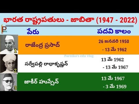 List of all Presidents of India in Telugu || Presidents of India 1947-2022 || Indian Presidents List