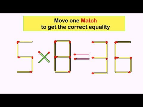 Move one match to get the correct equality - matchstick puzzles