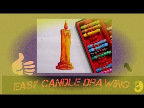 Easy candle drawing - how to draw a candle easy step by step with oil pastel colour