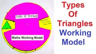 types of triangle working model using cardboard and color paper