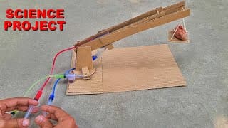 How to make hydraulic crane | Science project