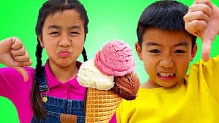 Jannie and Eric Pretend Play Eating Healthy Ice Cream Popsicles and Treats
