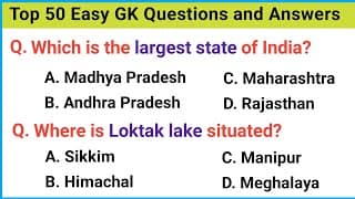 50 Easy GK Questions and Answers in English| GK in English| GK Questions| India GK Questions -2