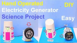 hand operated electricity generator science project - diy working model - simple