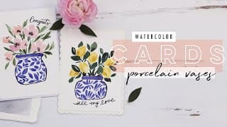 15 Minute Watercolor Cards | Porcelain Vase