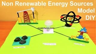 non renewable energy sources model making using card board | science project