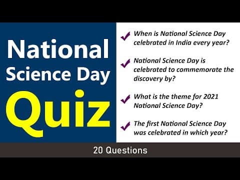 National Science Day Quiz | 2021 | India | 20 Questions for National Science Day Quiz Contest