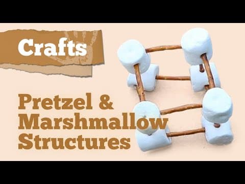 Crafts for kids: Marshmallow and pretzel structures