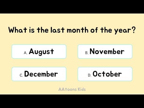 Months of the Year Quiz for Kids | Quiz Time