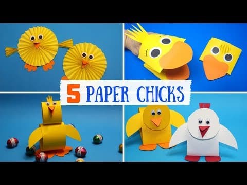 Easy Paper Chick Crafts for Kids - Easter Paper Crafts
