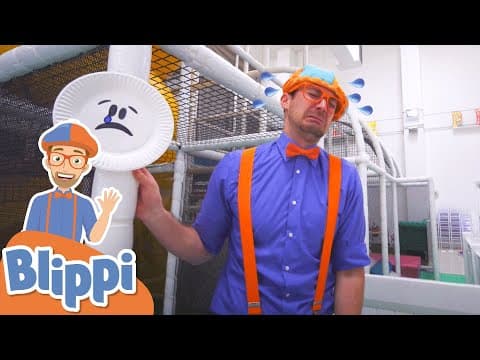 Learning emotions with blippi at an indoor play place for kids