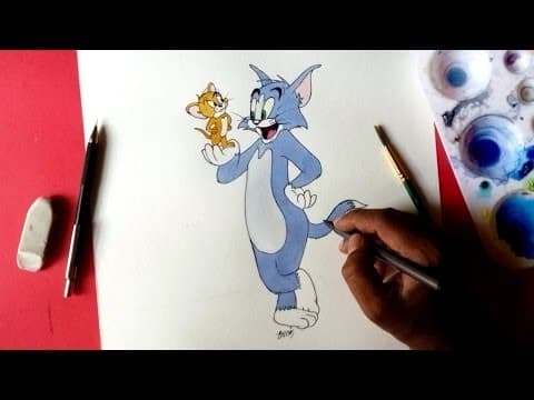 how to draw Tom and Jerry easy - Lesson 18