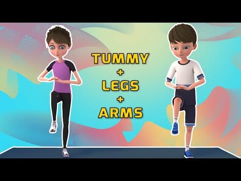 TUMMY + LEGS + ARMS: HOME WORKOUT FOR KIDS | Kids Exercise