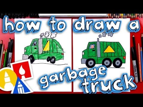 How to draw a garbage truck