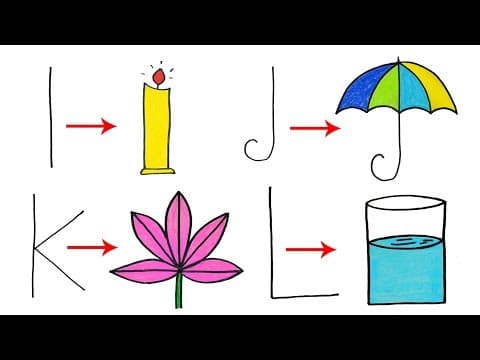 Drawing with Letters for children   -   Drawing With IJKL   -   Turn words into drawing