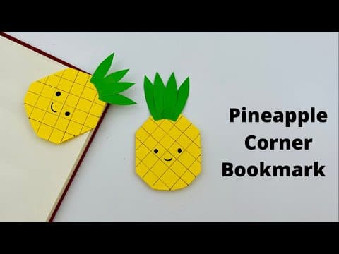 DIY Paper #Pineapple Corner Bookmark!!! Paper Crafts For School / Origami Bookmark / Paper Craft New