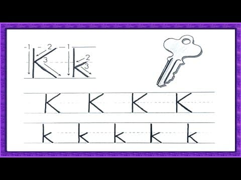 Tracing - tracing letter k - practice writing letter k - tracing letters for kids
